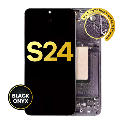 OLED Assembly With Frame For Samsung Galaxy S24 5G (US & International Version) (Refurbished) (Onyx Black)
