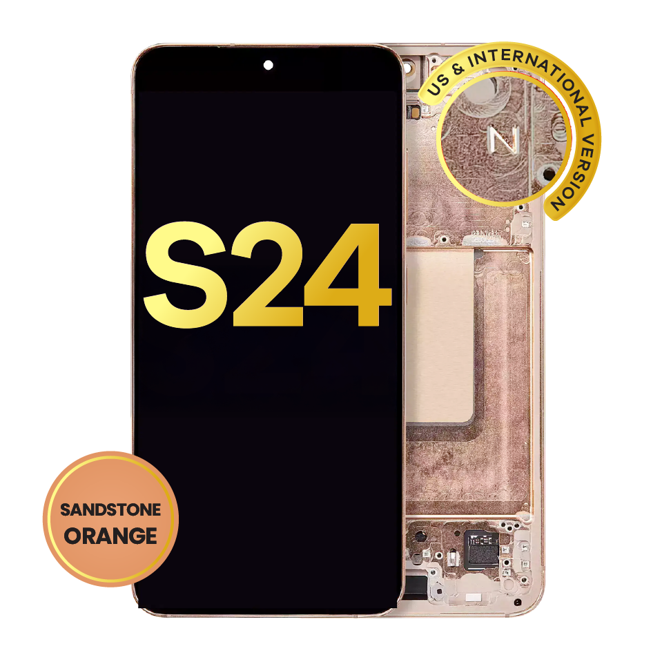 OLED Assembly With Frame For Samsung Galaxy S24 5G (US & International Version) (Refurbished) (Sandstone Orange)