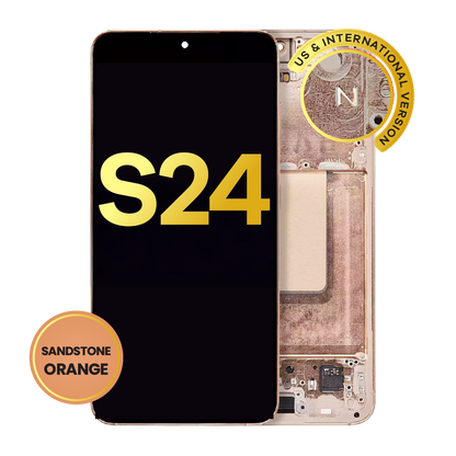 OLED Assembly With Frame For Samsung Galaxy S24 5G (US & International Version) (Refurbished) (Sandstone Orange)