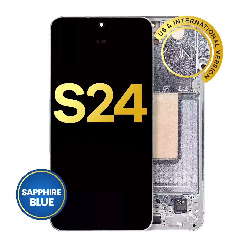 OLED Assembly With Frame For Samsung Galaxy S24 5G (US & International Version) (Refurbished) (Sapphire Blue)