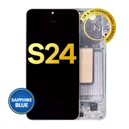 OLED Assembly With Frame For Samsung Galaxy S24 5G (US & International Version) (Refurbished) (Sapphire Blue)
