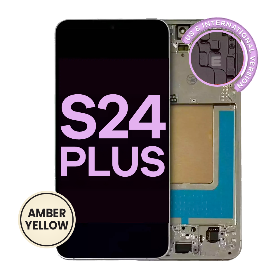 OLED Assembly With Frame For Samsung Galaxy S24 Plus 5G (US & International Version) (Service Pack) (Amber Yellow)