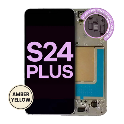 OLED Assembly With Frame For Samsung Galaxy S24 Plus 5G (US & International Version) (Service Pack) (Amber Yellow)