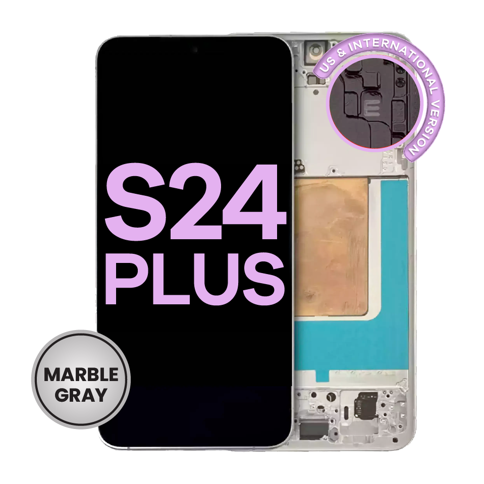OLED Assembly With Frame For Samsung Galaxy S24 Plus 5G (US & International Version) (Service Pack) (Marble Grey)