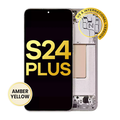 OLED Assembly With Frame For Samsung Galaxy S24 Plus 5G (US & International Version) (Refurbished) (Amber Yellow)