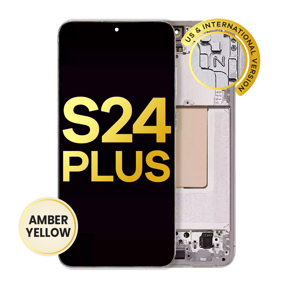 OLED Assembly With Frame For Samsung Galaxy S24 Plus 5G (US & International Version) (Service Pack) (Amber Yellow)