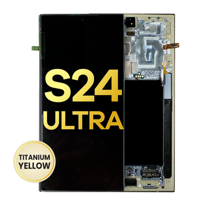 OLED Assembly With Frame For Samsung Galaxy S24 Ultra (Service Pack) (Titanium Yellow)