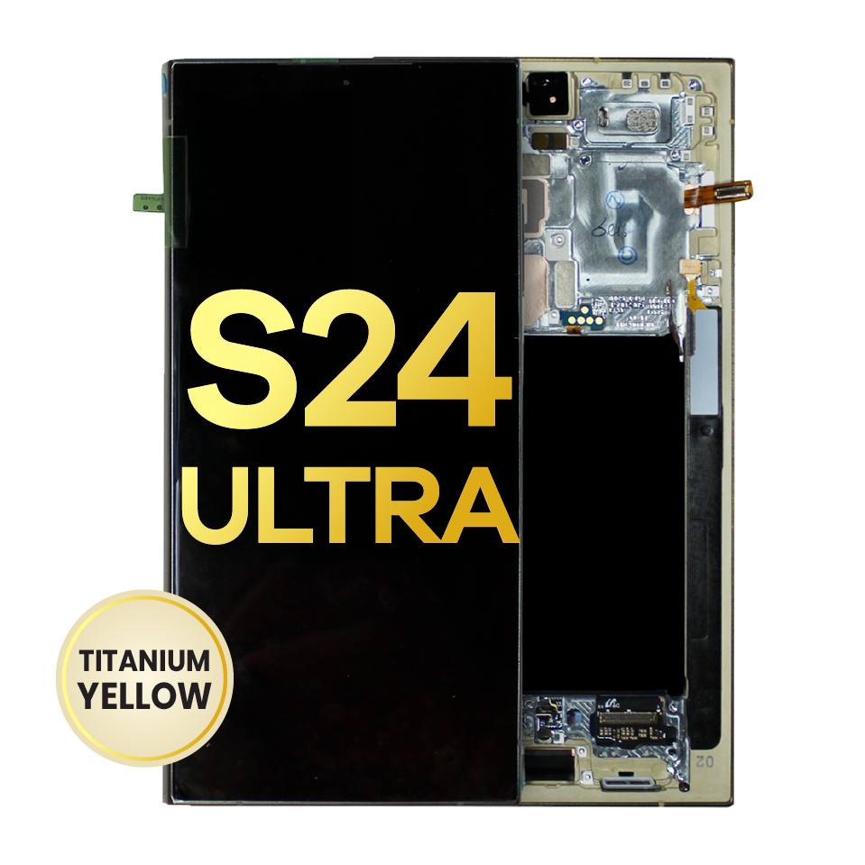 OLED Assembly With Frame For Samsung Galaxy S24 Ultra (Refurbished) (Titanium Yellow)