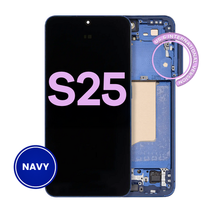 OLED Assembly With Frame For Samsung Galaxy S25 5G (US & International) (Service Pack) (Navy)