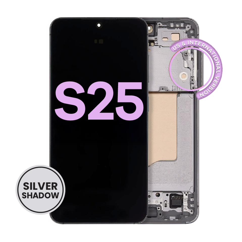 OLED Assembly With Frame For Samsung Galaxy S25 5G (US & International) (Service Pack) (Silver Shadow)