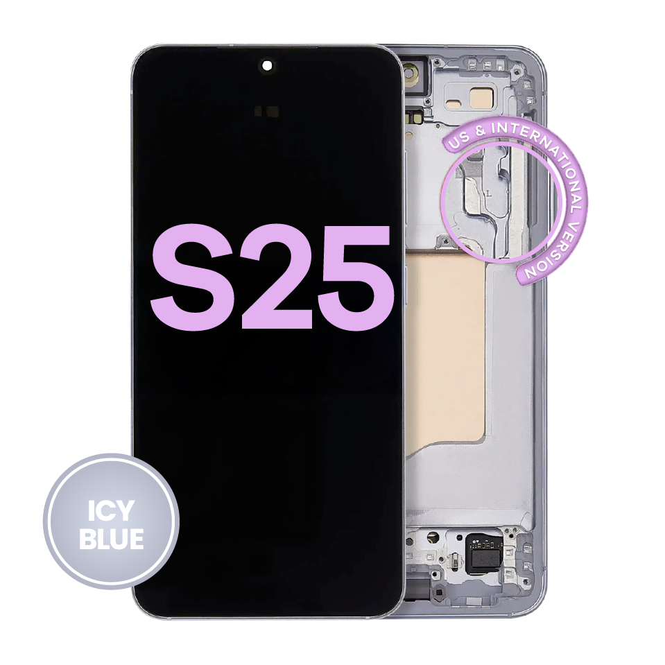 OLED Assembly With Frame For Samsung Galaxy S25 5G (US & International) (Service Pack) (Ice Blue)