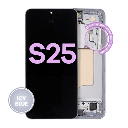OLED Assembly With Frame For Samsung Galaxy S25 5G (US & International) (Service Pack) (Ice Blue)