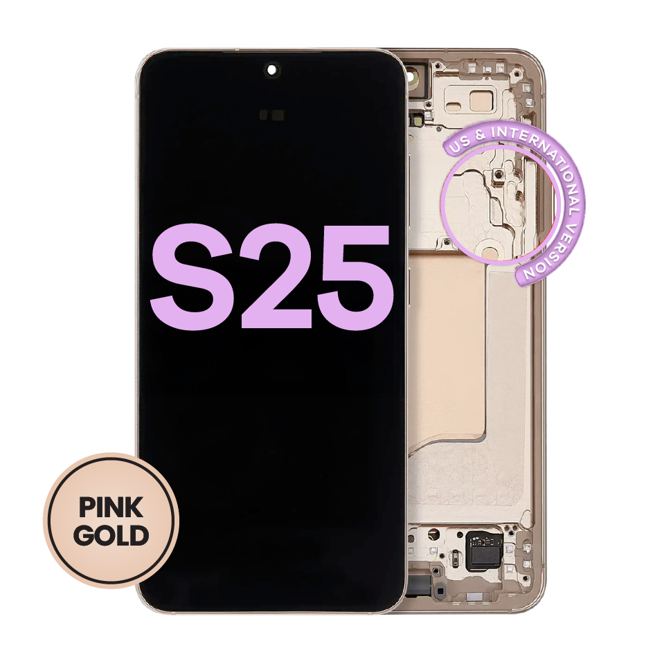 OLED Assembly With Frame For Samsung Galaxy S25 5G (US & International) (Service Pack) (Pink Gold)