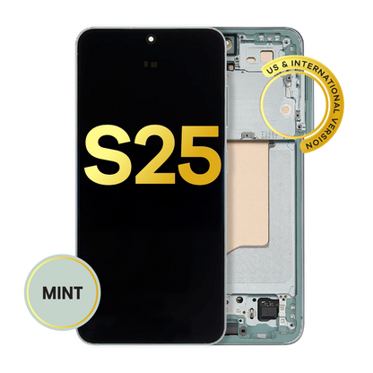 OLED Assembly With Frame For Samsung Galaxy S25 5G (US & International) (Refurbished) (Mint)