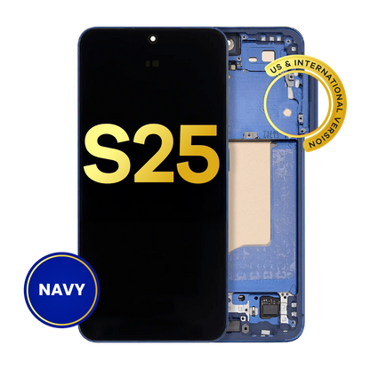 OLED Assembly With Frame For Samsung Galaxy S25 5G (US & International) (Refurbished) (Navy)