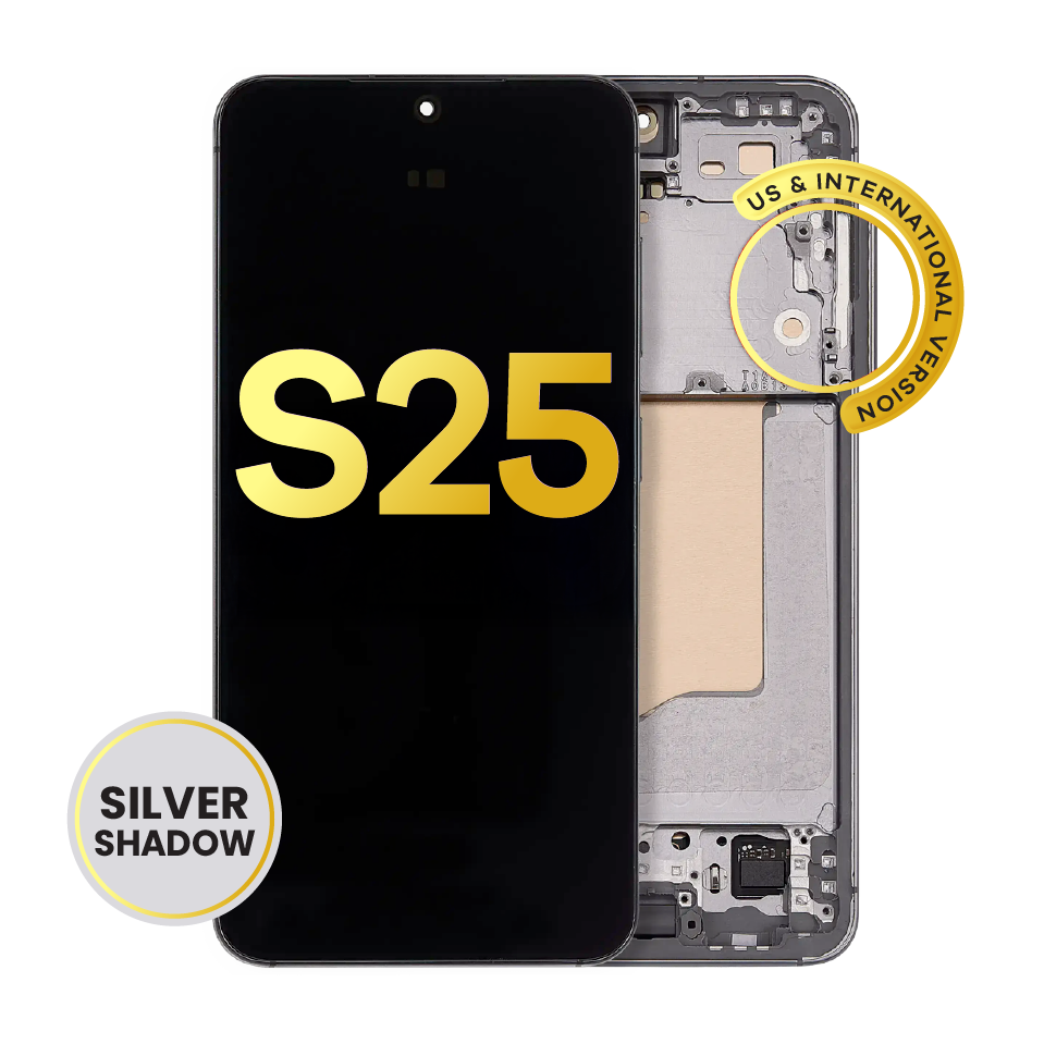 OLED Assembly With Frame For Samsung Galaxy S25 5G (US & International) (Refurbished) (Silver Shadow)