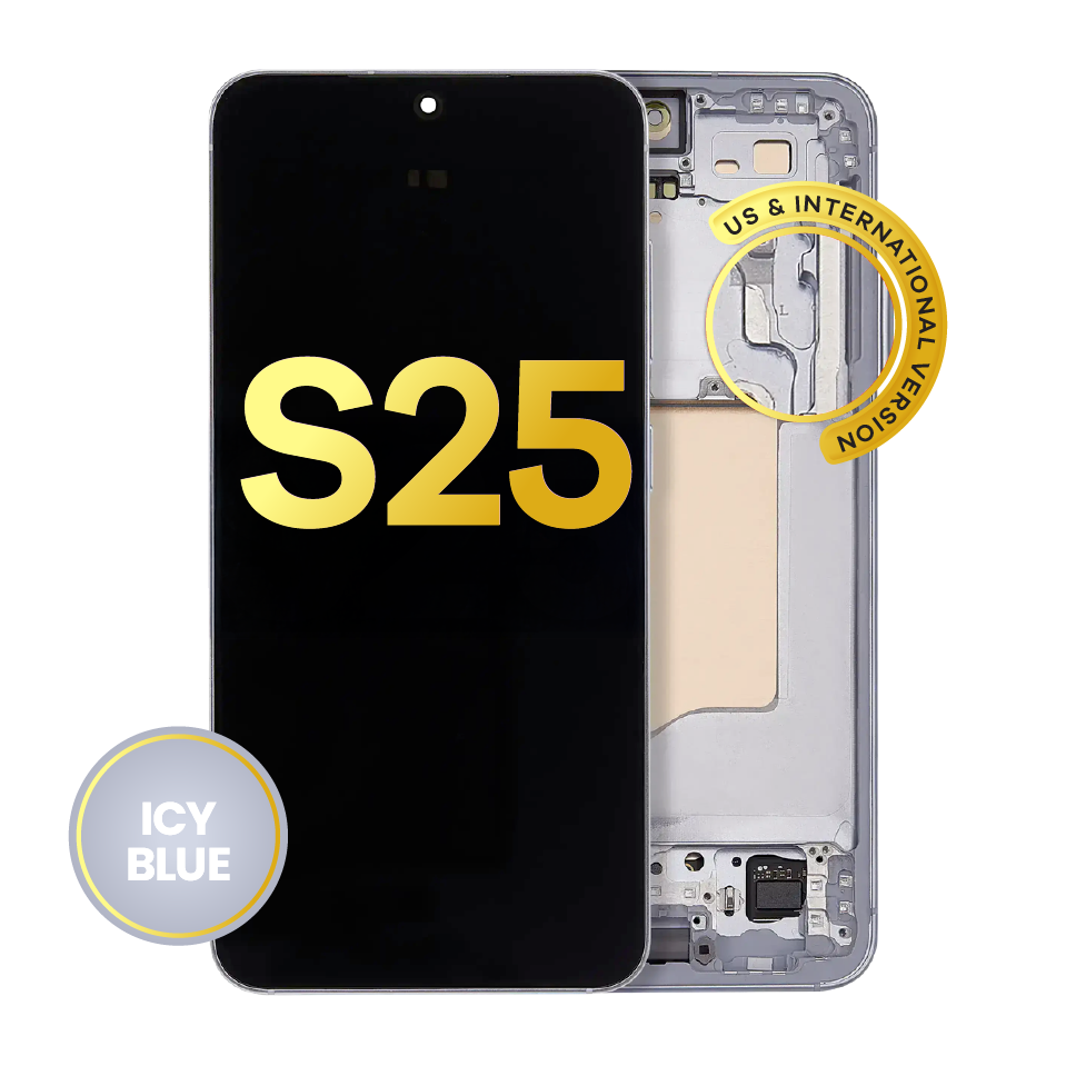 OLED Assembly With Frame For Samsung Galaxy S25 5G (US & International) (Refurbished) (Icy Blue)