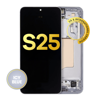 OLED Assembly With Frame For Samsung Galaxy S25 5G (US & International) (Refurbished) (Icy Blue)