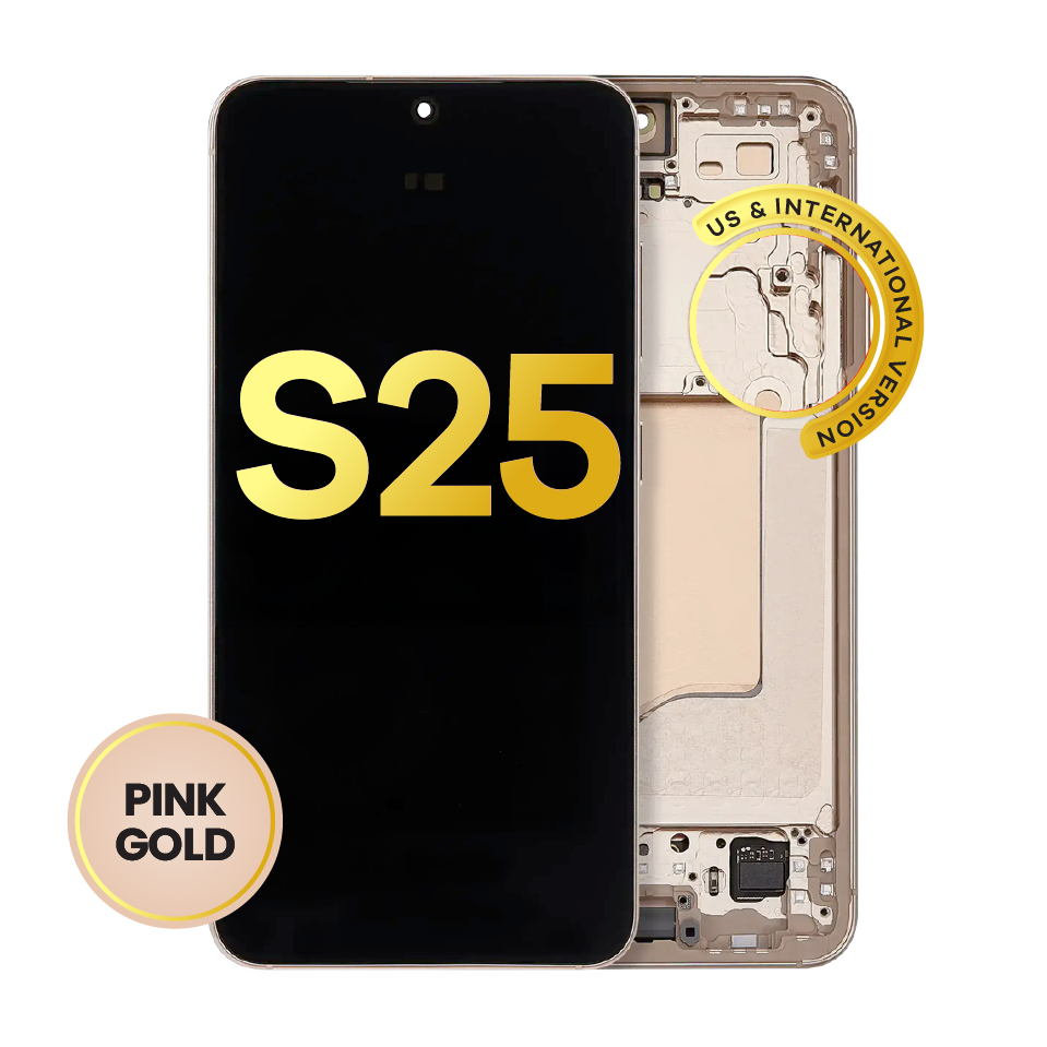 OLED Assembly With Frame For Samsung Galaxy S25 5G (US & International) (Refurbished) (Pink Gold)