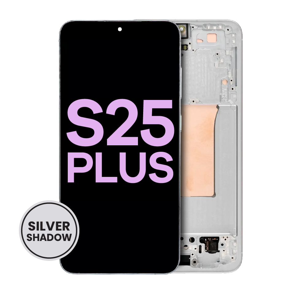 OLED Assembly With Frame For Samsung Galaxy S25 Plus 5G (US & International Version) (Service Pack) (Silver Shadow)