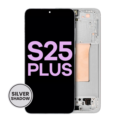 OLED Assembly With Frame For Samsung Galaxy S25 Plus 5G (US & International Version) (Service Pack) (Silver Shadow)