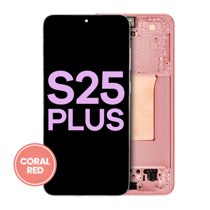 OLED Assembly With Frame For Samsung Galaxy S25 Plus 5G (US & International Version) (Service Pack) (Coral Red)