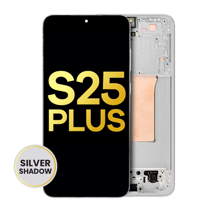 OLED Assembly With Frame For Samsung Galaxy S25 Plus 5G (US & International Version) (Refurbished) (Silver Shadow)