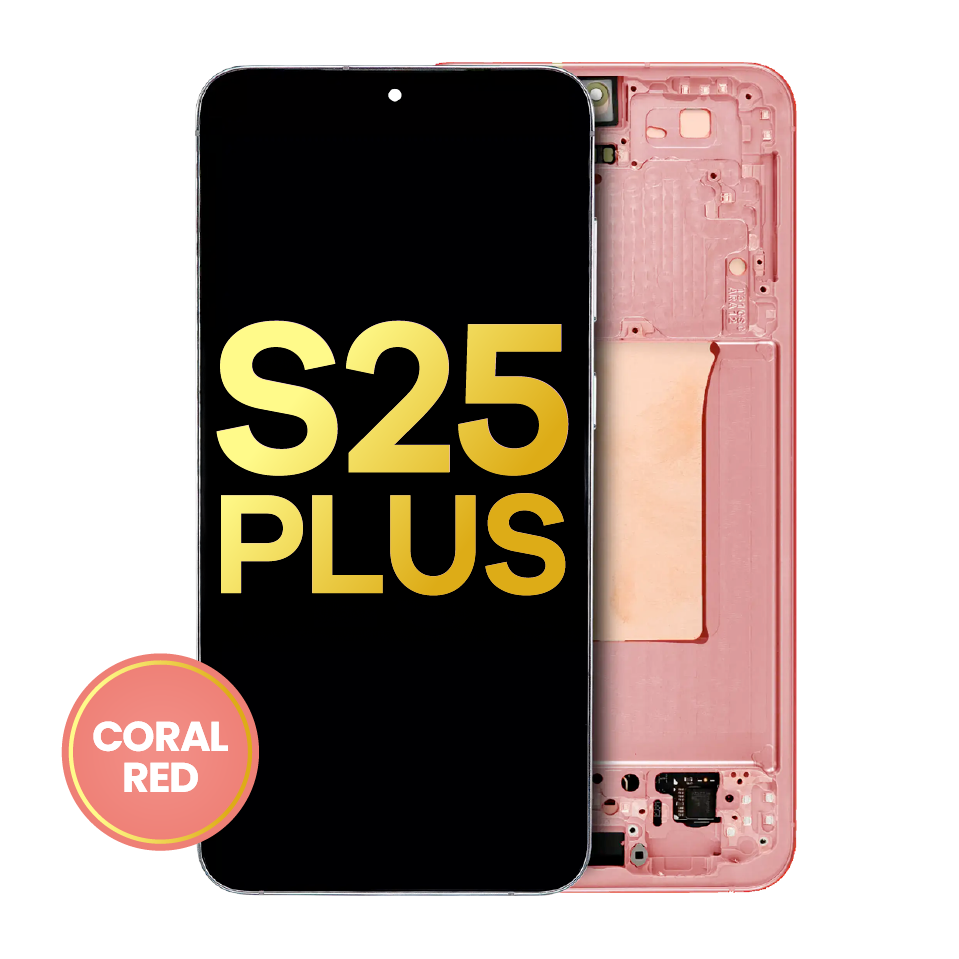 OLED Assembly With Frame For Samsung Galaxy S25 Plus 5G (US & International Version) (Refurbished) (Coral Red)