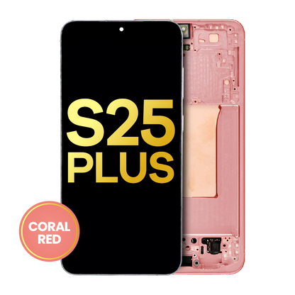 OLED Assembly With Frame For Samsung Galaxy S25 Plus 5G (US & International Version) (Refurbished) (Coral Red)