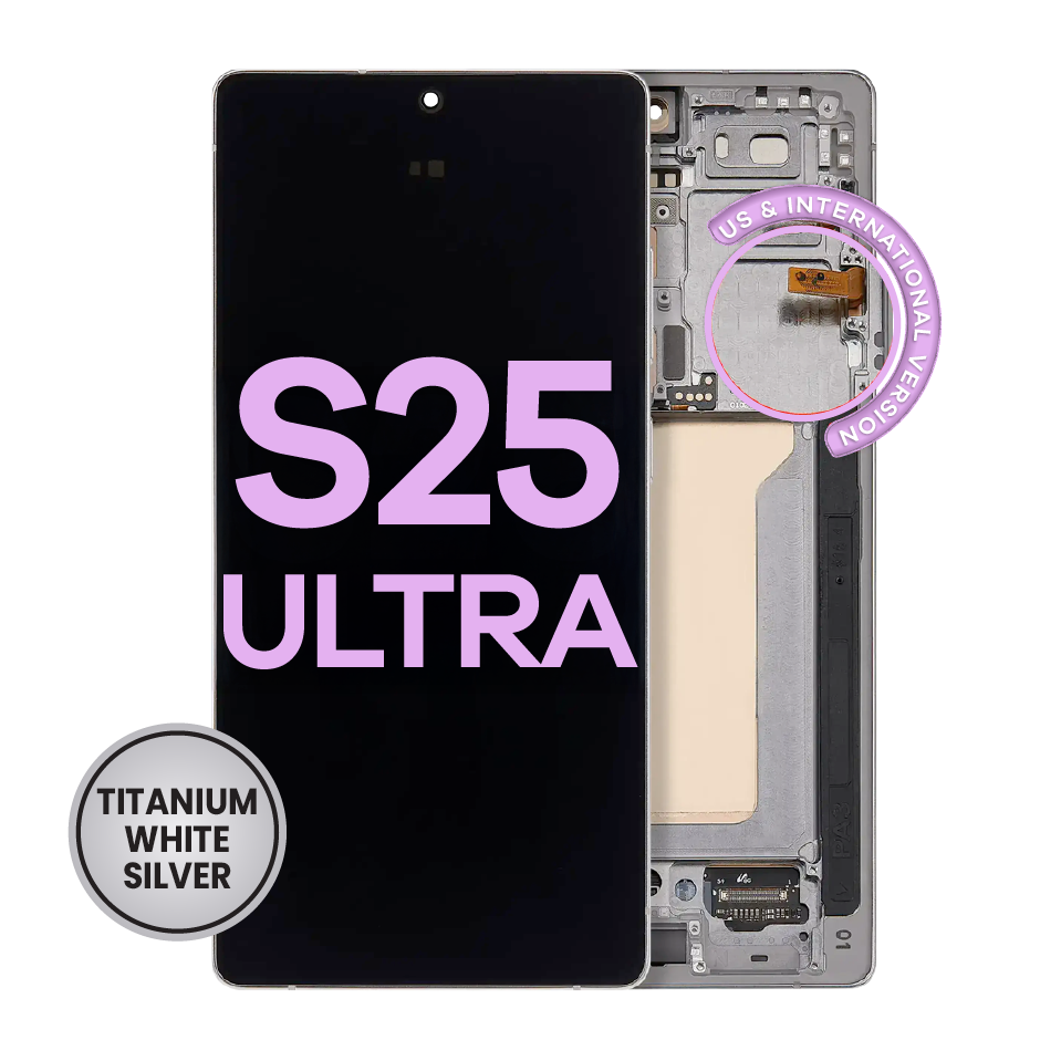 OLED Assembly With Frame For Samsung Galaxy S25 Ultra 5G (Service Pack ) (US & International) (Titanium White Silver)