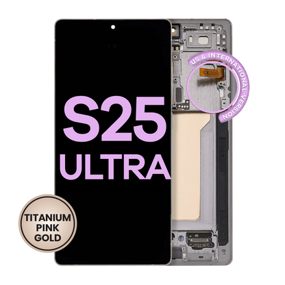OLED Assembly With Frame For Samsung Galaxy S25 Ultra 5G (Service Pack) (US & International) (Titanium Pink Gold / Jade Green / Grey)