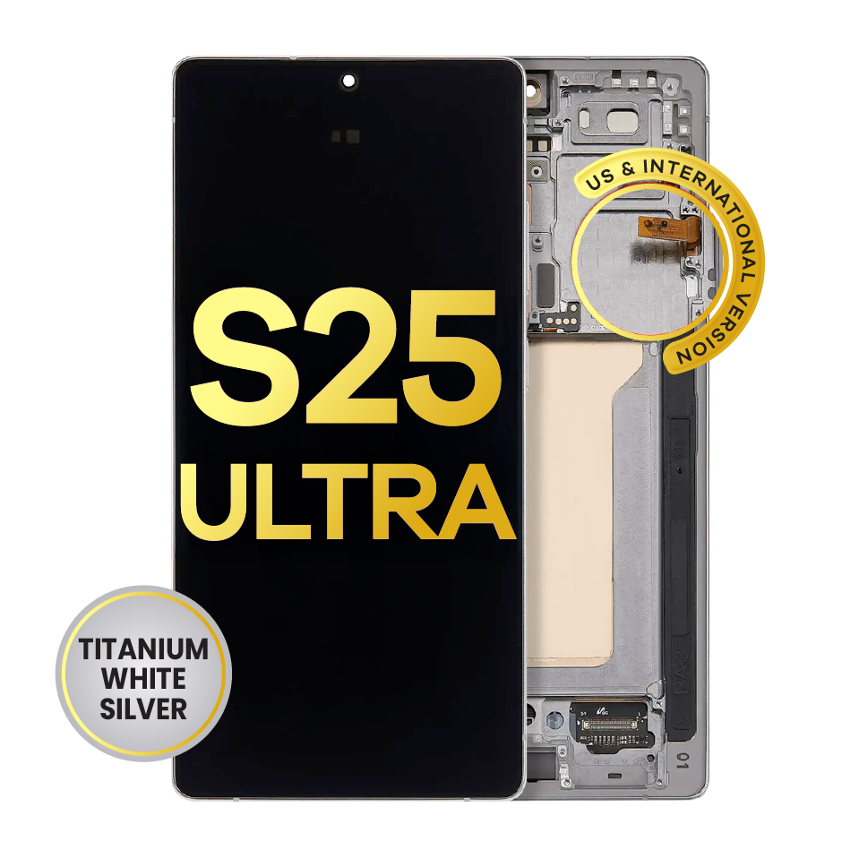 OLED Assembly With Frame For Samsung Galaxy S25 Ultra 5G (Refurbished) (US & International) (Titanium White Silver)