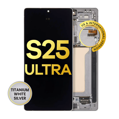 OLED Assembly With Frame For Samsung Galaxy S25 Ultra 5G (Refurbished) (US & International) (Titanium White Silver)