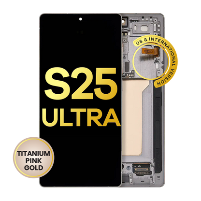 OLED Assembly With Frame For Samsung Galaxy S25 Ultra 5G (Refurbished) (US & International) (Titanium Pink Gold / Jade Green / Grey)