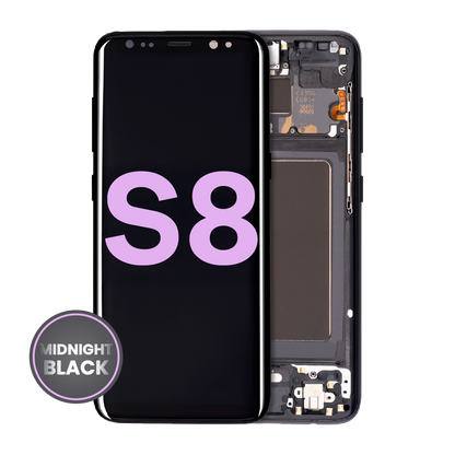 OLED Assembly With Frame For Samsung Galaxy S8 (Service Pack) (Midnight Black)