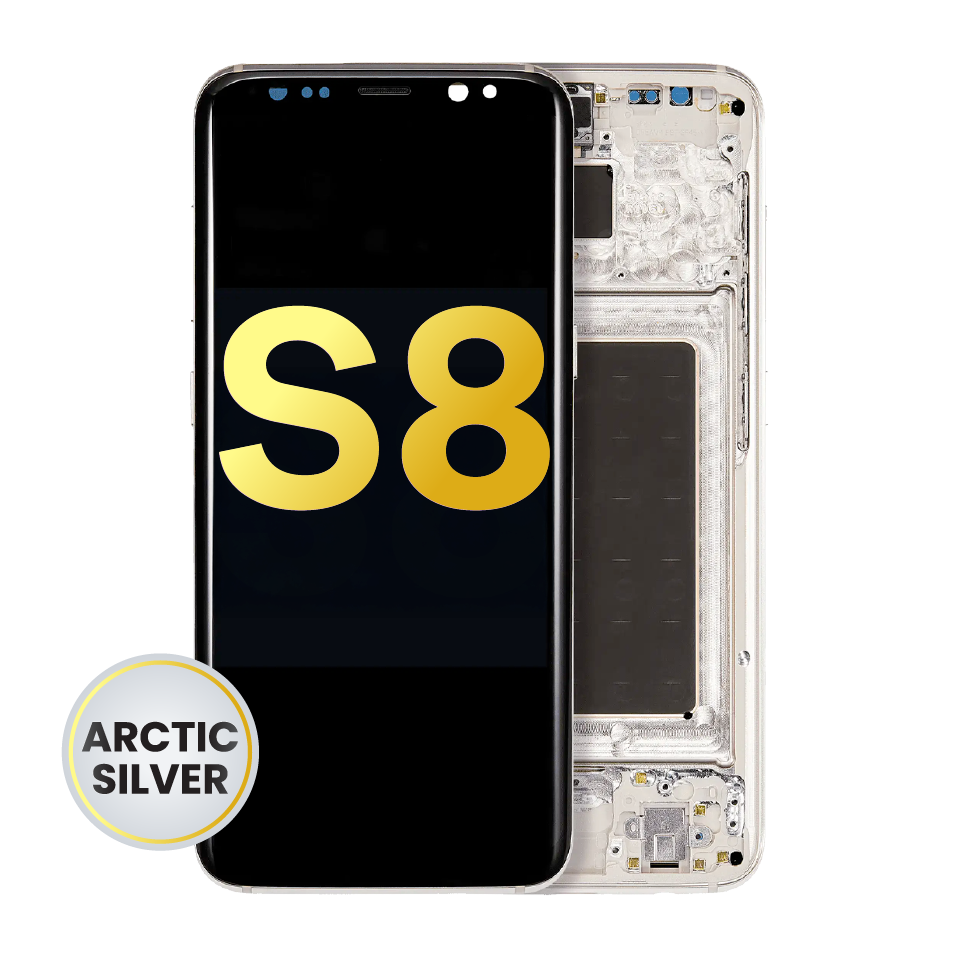 OLED Assembly With Frame For Samsung Galaxy S8 (Refurbished) (Arctic Silver)