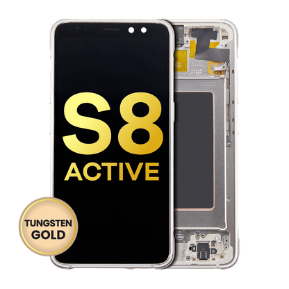 OLED Assembly With Frame For Samsung Galaxy S8 Active (Refurbished) (Tungsten Gold)