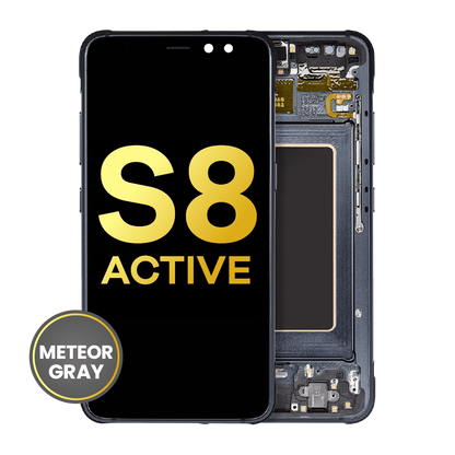OLED Assembly With Frame For Samsung Galaxy S8 Active (Refurbished) (Meteor Gray)