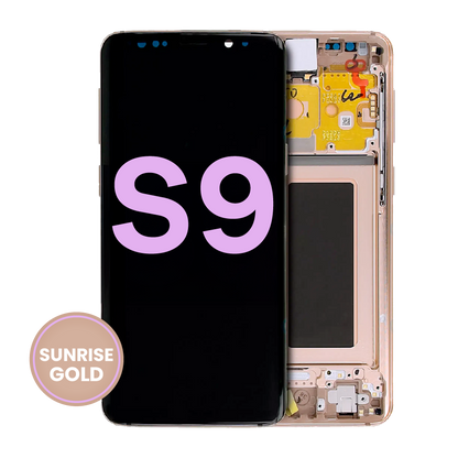 OLED Assembly With Frame For Samsung Galaxy S9 (Service Pack) (Sunrise Gold)
