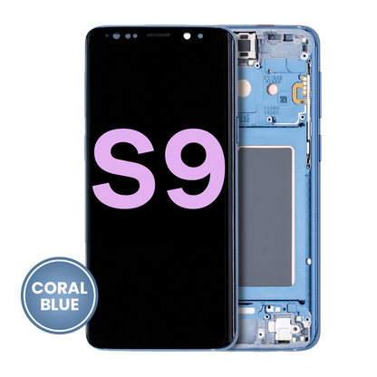 OLED Assembly With Frame For Samsung Galaxy S9 (Service Pack) (Coral Blue)