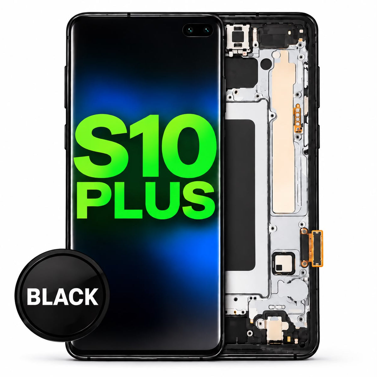 Incell Assembly With Frame For Samsung Galaxy S10 Plus (Incell) (Prism / Ceramic Black)