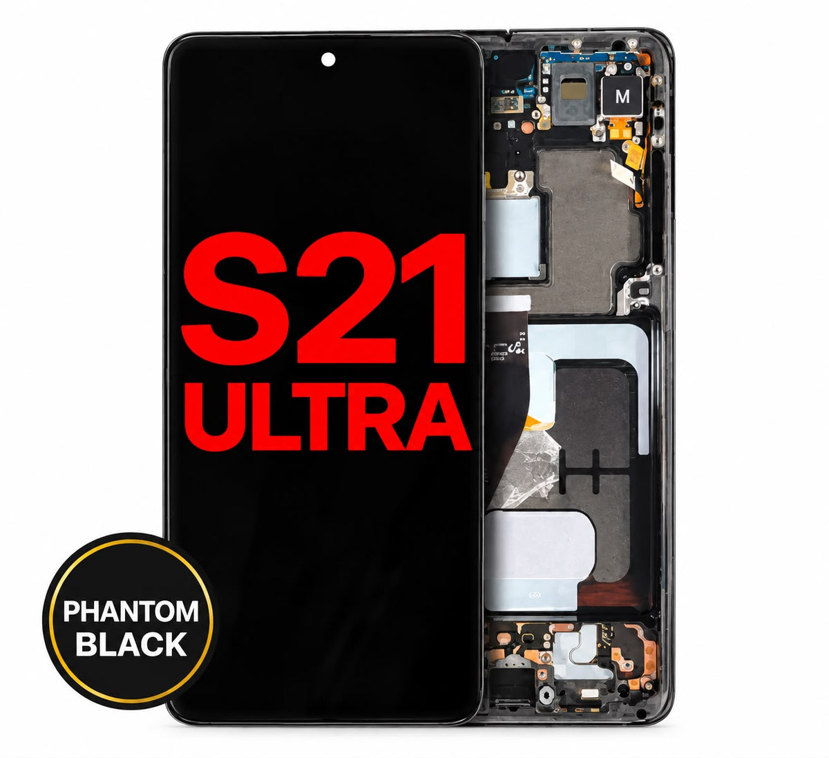OLED Assembly With Frame For Samsung Galaxy S21 Ultra 5G (AM OLED) (Phantom Black)