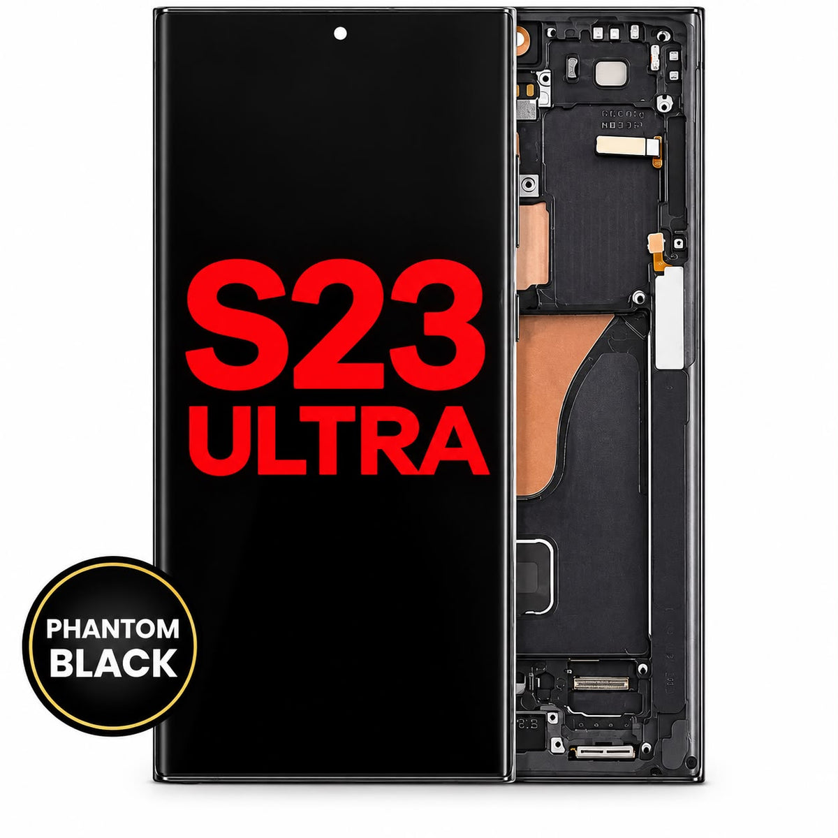 OLED Assembly With Frame For Samsung Galaxy S23 Ultra (US & International) (AM OLED) (Phantom Black)