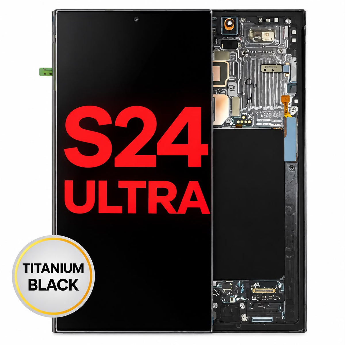 OLED Assembly With Frame For Samsung Galaxy S24 Ultra (AM OLED) (Titanium Black)