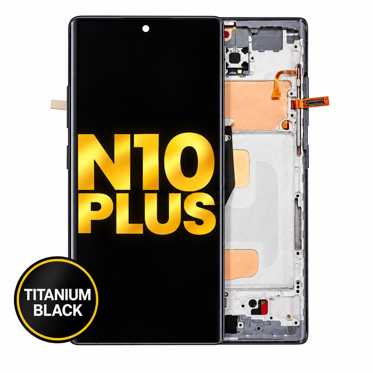 OLED Assembly With Frame For Samsung Galaxy Note 10 Plus / 5G (Refurbished) (Aura Black)