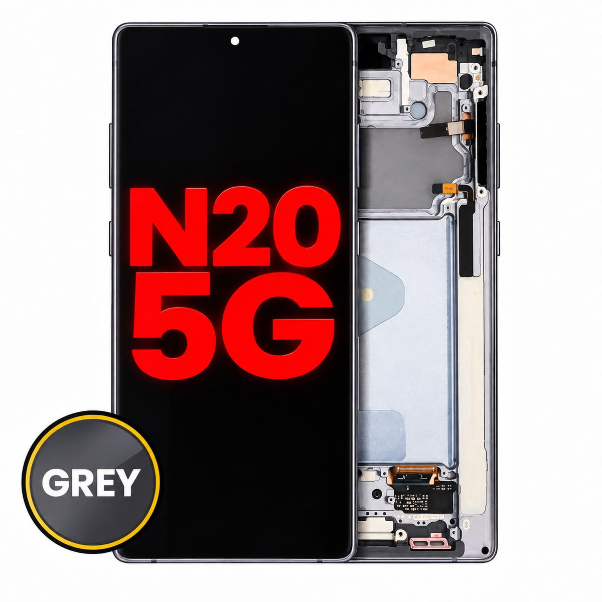 OLED Assembly With Frame For Samsung Galaxy Note 20 5G (AM OLED) (Mystic Gray)