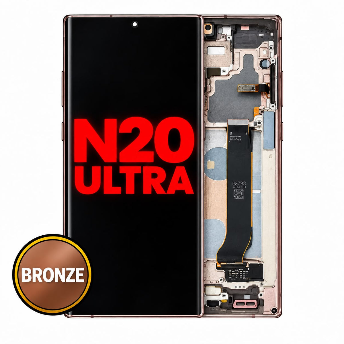 OLED Assembly With Frame For Samsung Galaxy Note 20 Ultra 5G (AM OLED) (Mystic Bronze)