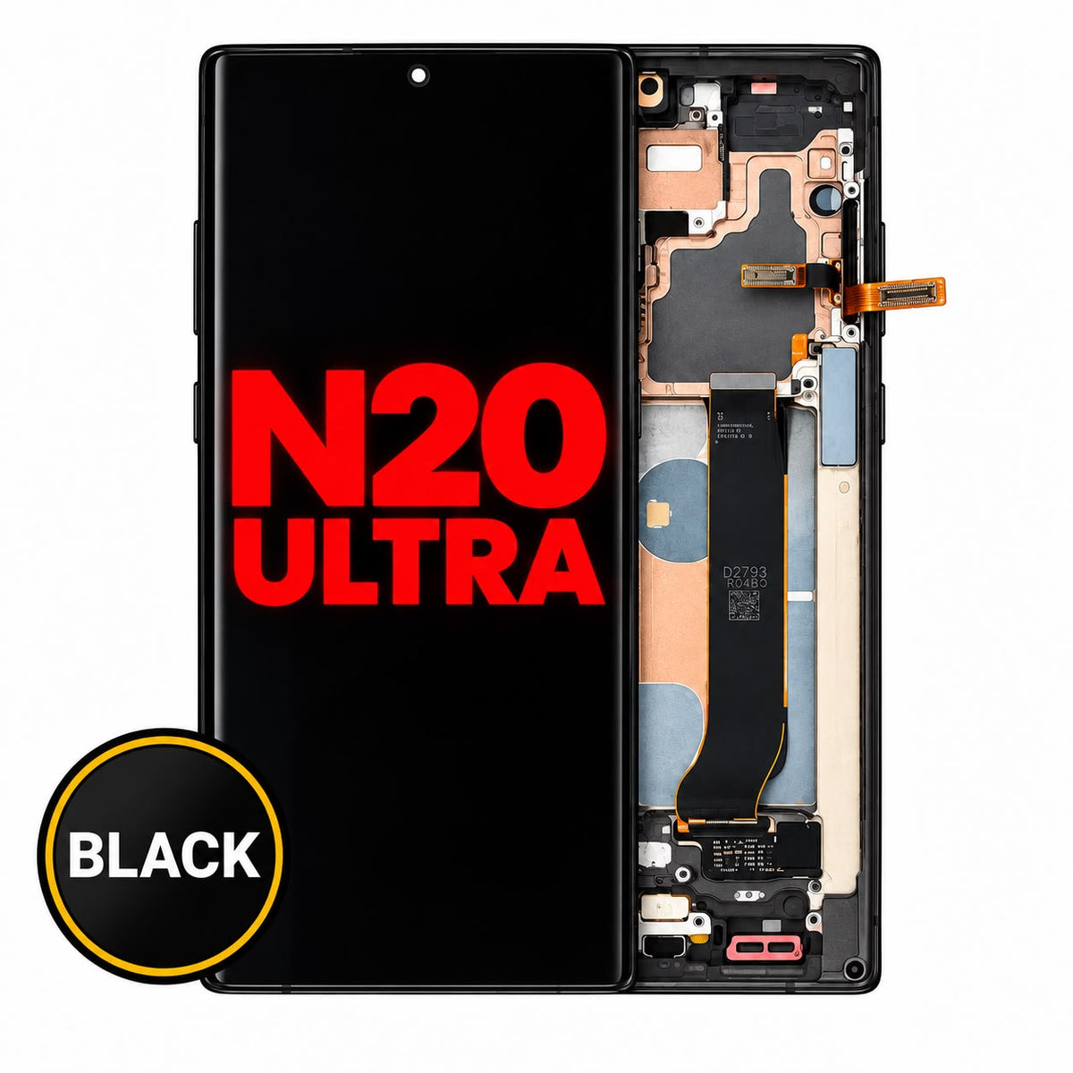 OLED Assembly With Frame For Samsung Galaxy Note 20 Ultra 5G (AM OLED) (Mystic Black)