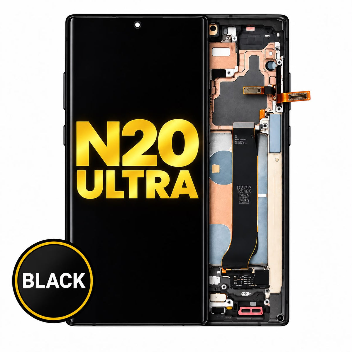 OLED Assembly With Frame For Samsung Galaxy Note 20 Ultra 5G (Refurbished) (Mystic Black)